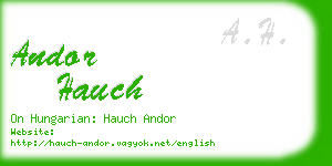 andor hauch business card